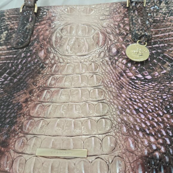 BRAHMIN Ashlee Leather Tote in Diamondback Ombre Melbourne - Picture 3 of 3